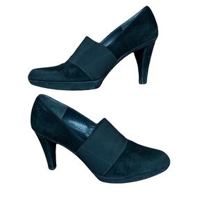 Stuart Weitzman Vintage Suede Leather Heels Black Size 9